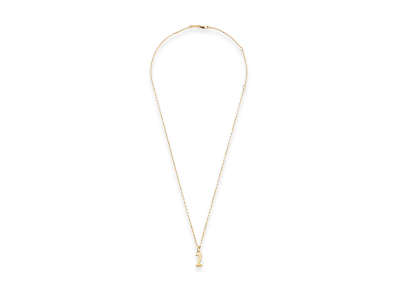 AMI PARIS Brass Hammered 2 Pendant Necklace "Gold"