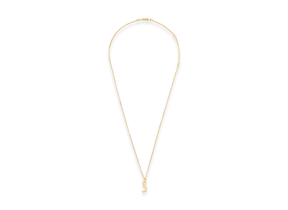AMI PARIS Brass Hammered 3 Pendant Necklace "Gold"