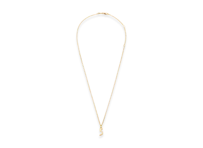 AMI PARIS Brass Hammered 5 Pendant Necklace "Gold"