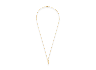 AMI PARIS Brass Hammered 7 Pendant Necklace "Gold"