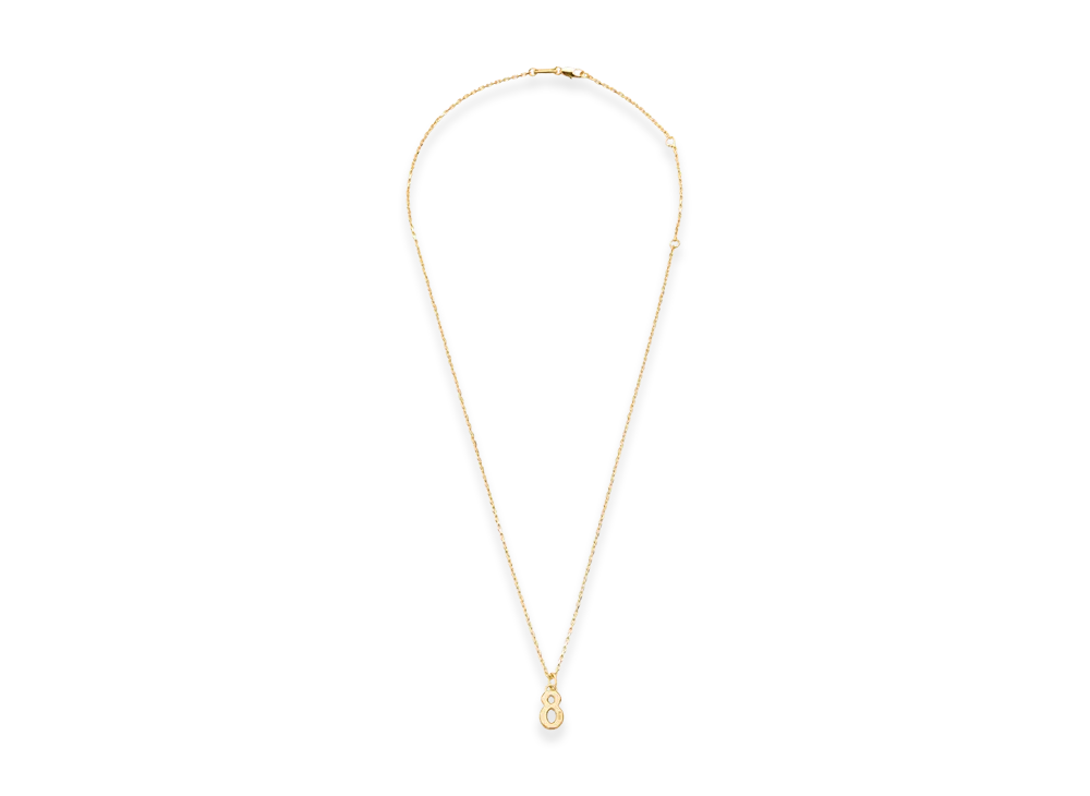 AMI PARIS Brass Hammered 8 Pendant Necklace "Gold"