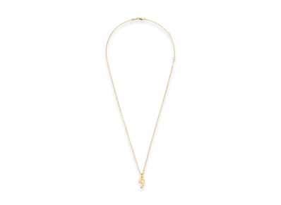 AMI PARIS Brass Hammered 9 Pendant Necklace "Gold"