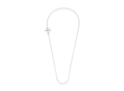 AMI PARIS Brass Ami De Coeur Chain Necklace "Silver"