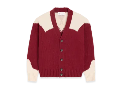 AMI PARIS Wool Ami De Coeur Cardigan "Red"