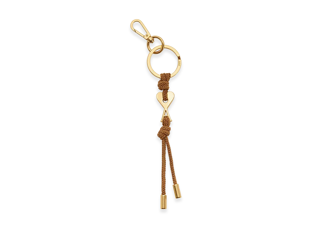 AMI PARIS Metal Ami De Coeur Charm Keyring "Brown"