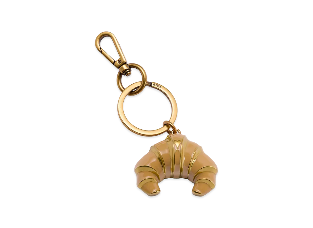 AMI PARIS Metal Ami De Coeur Croissant Keyring "Gold"