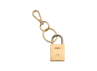 AMI PARIS Metal Ami De Coeur Padlock Keyring "Gold"