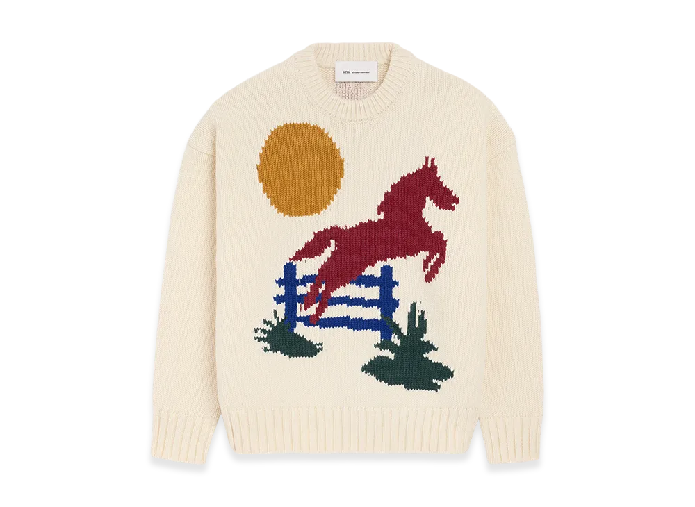 AMI PARIS Wool Crewneck Sweater "White"
