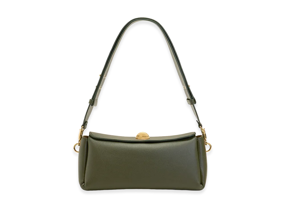 AMI PARIS Cow Leather Carrousel Bag "Green"