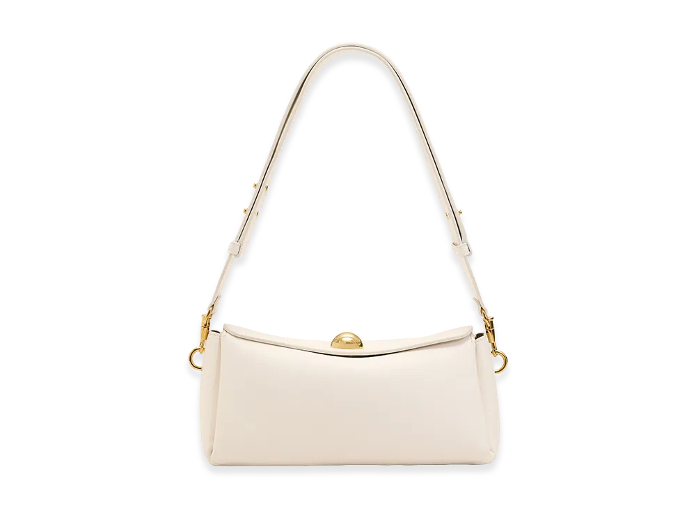 AMI PARIS Cow Leather Carrousel Bag "White"