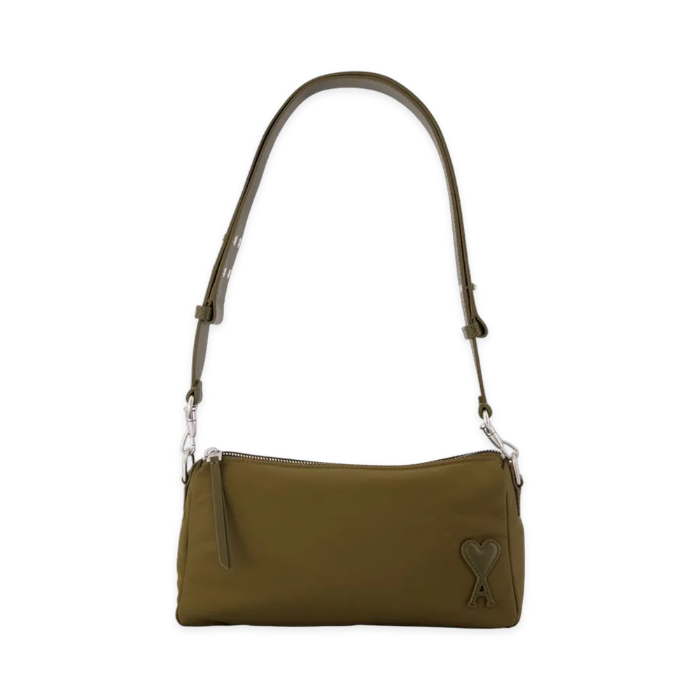 AMI PARIS Marcel Shoulder Bag Nylon "Khaki"