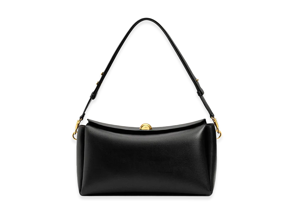 AMI PARIS Smooth Leather Carrousel Medium Bag "Black"