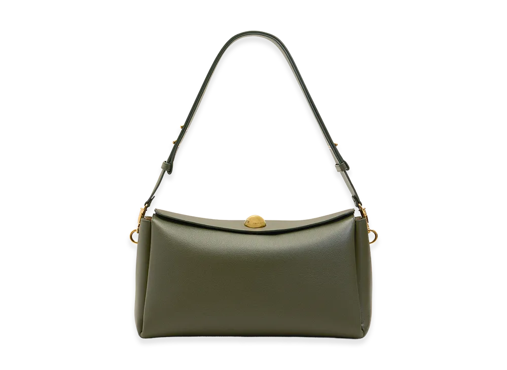 アミパリス カウレザー カルーセル ミディアム バッグ "グリーン"