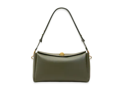 AMI PARIS Cow Leather Carrousel Medium Bag "Green"