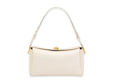 AMI PARIS Cow Leather Carrousel Medium Bag "White"
