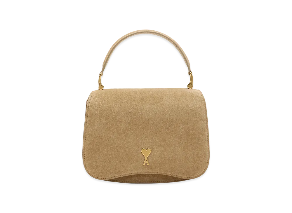 AMI PARIS Cow Leather Top Handle Paris Paris Bag "Yellow"