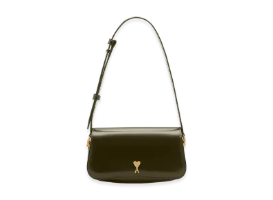AMI PARIS Cow Leather Shoulder Paris Paris Bag "Green"