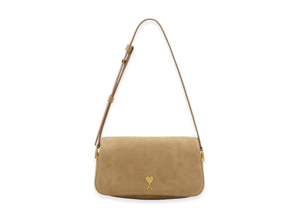 AMI PARIS Cow Leather Shoulder Paris Paris Bag "Yellow"