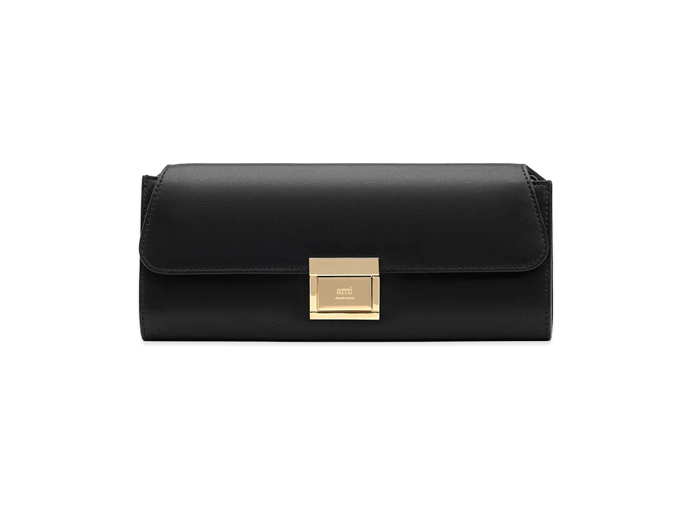 AMI PARIS Smooth Leather Mimi Pouch "Black"
