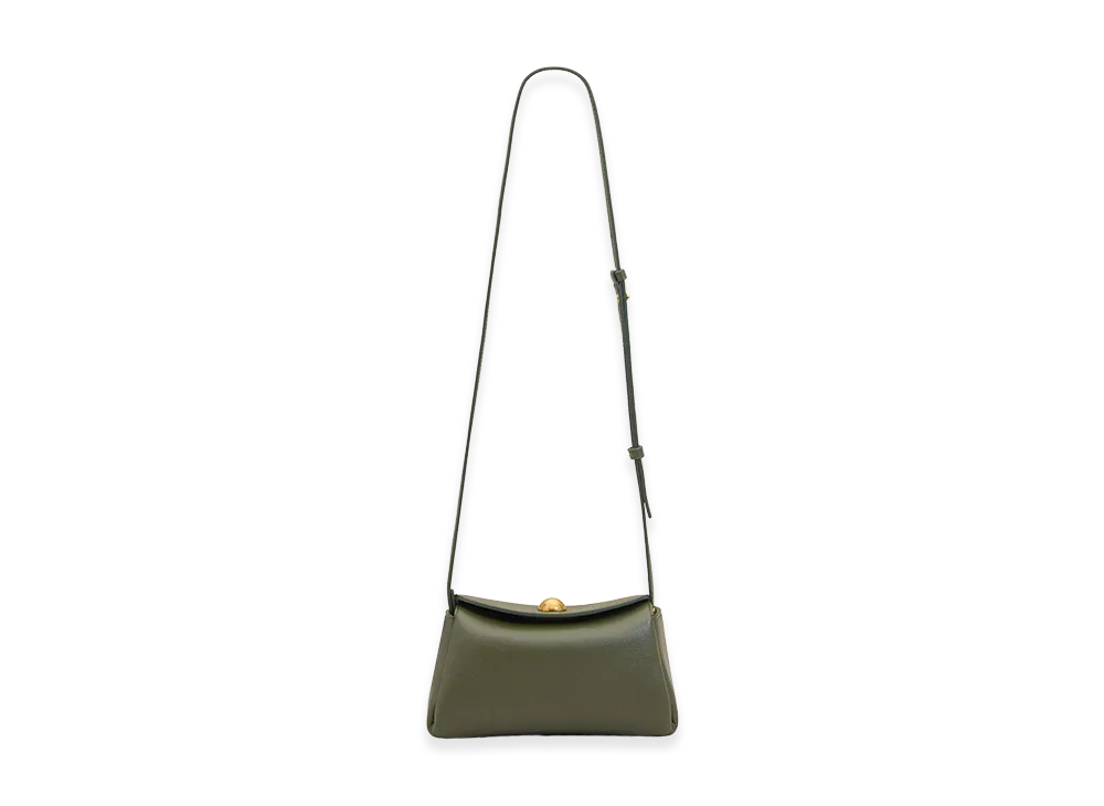 AMI PARIS Cow Leather Mini Carrousel Bag "Green"