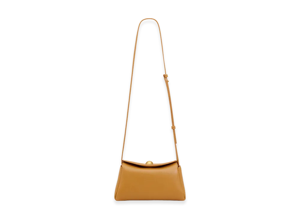 AMI PARIS Cow Leather Mini Carrousel Bag "Yellow"