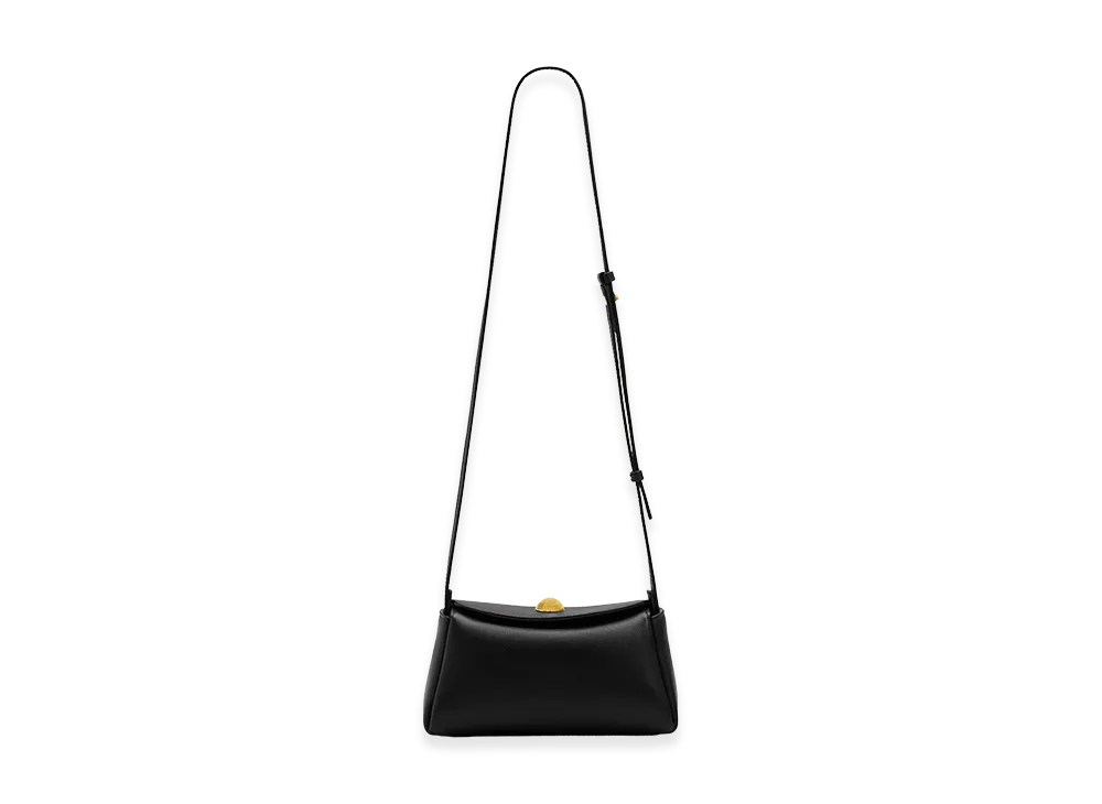 AMI PARIS Cow Leather Mini Carrousel Bag "Black"