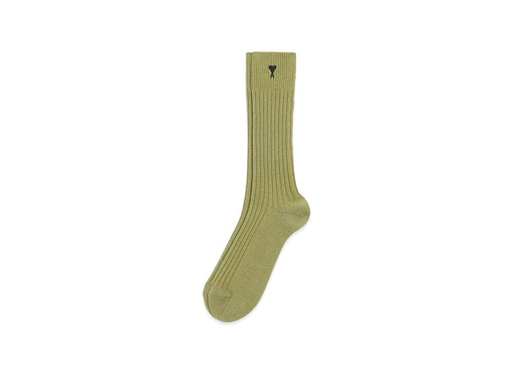 AMI PARIS Cotton Ami De Coeur Socks "Green"