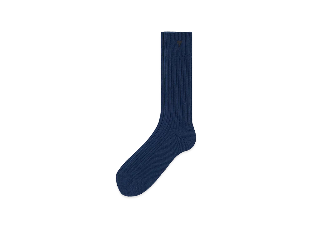 AMI PARIS Cotton Ami De Coeur Socks "Blue"