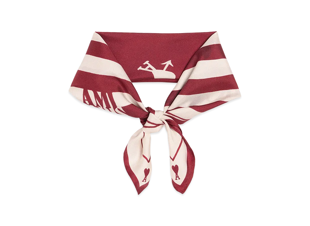 AMI PARIS Silk Place Des Victoires Scarf "Red"