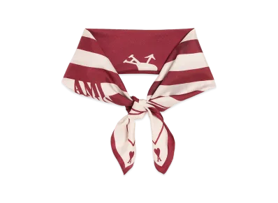 AMI PARIS Silk Place Des Victoires Scarf "Red"