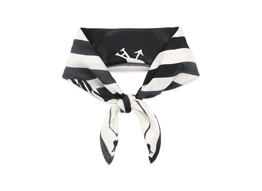 AMI PARIS Silk Place Des Victoires Scarf "Black"