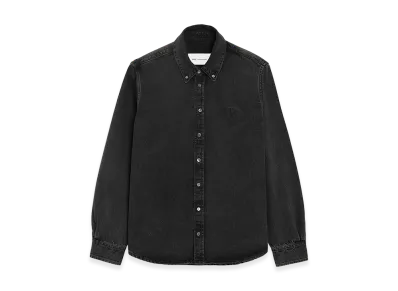 AMI PARIS Denim Cotton Ami De Coeur Shirt "Black"