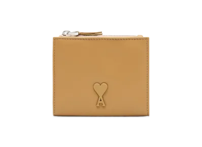 AMI PARIS Cowhide Leather Voulez Vous Folded Wallet "Yellow"