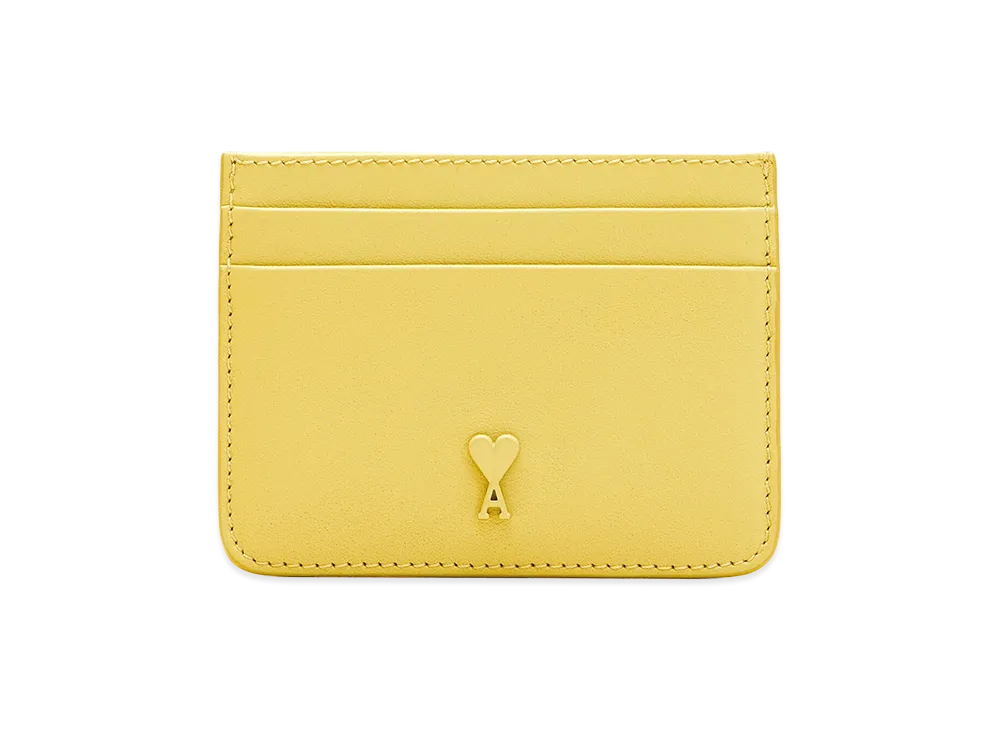 AMI PARIS Cowhide Leather Ami De Coeur Card Holder "Yellow"