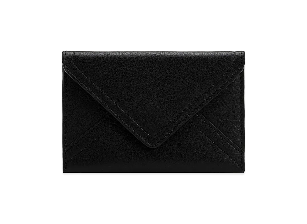 AMI PARIS Smooth Leather Etienne Envelope Card Holder "Black"