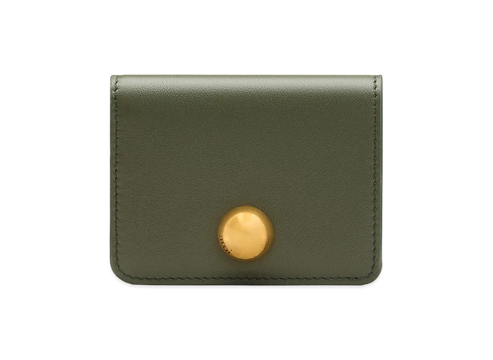 AMI PARIS Cow Leather Carrousel Folded Wallet "Green"