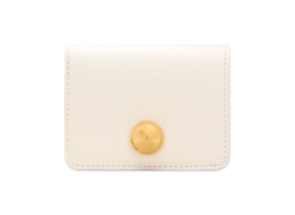 AMI PARIS Cow Leather Carrousel Folded Wallet "White"