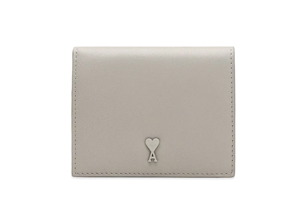 AMI PARIS Cowhide Leather Ami De Coeur Bifold Wallet "Grey"