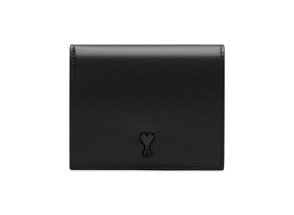 アミパリス カウハイドレザー アミ ドゥ クール バイフォールド ウォレット "ブラック"