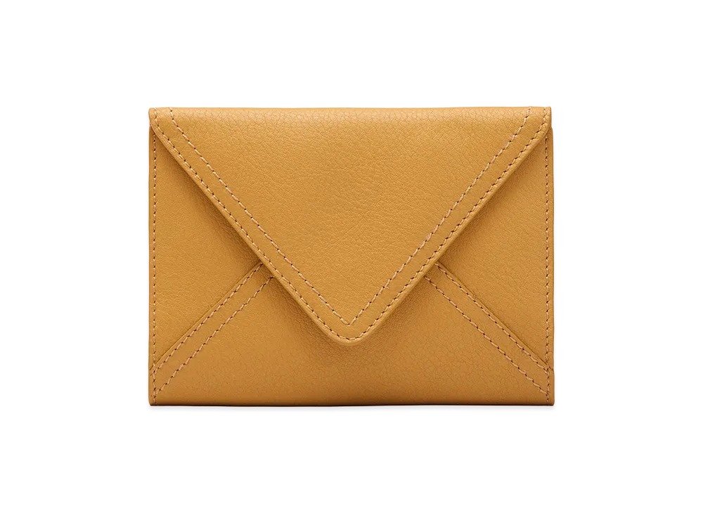 AMI PARIS Taurillon Leather Etienne Envelope Passport Holder "Yellow"
