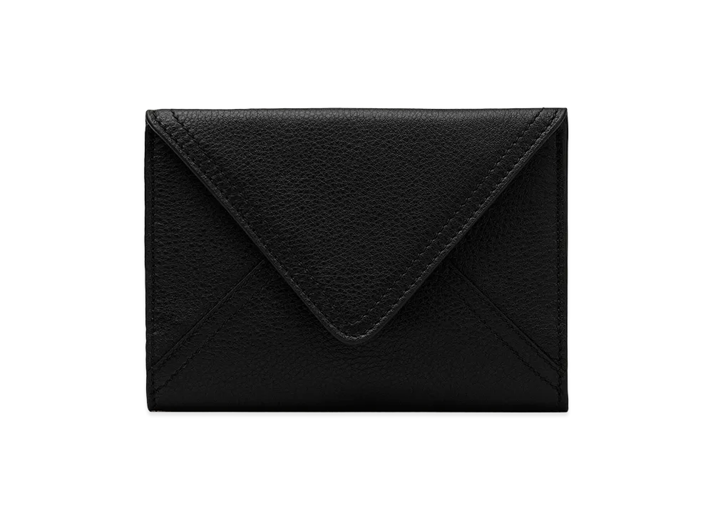 AMI PARIS Taurillon Leather Etienne Envelope Passport Holder "Black"