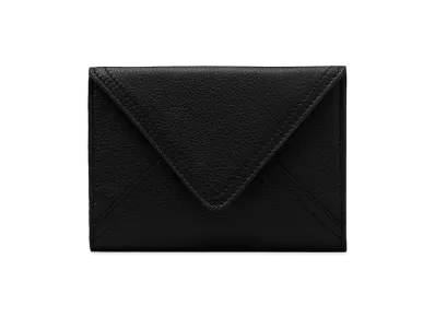 AMI PARIS Taurillon Leather Etienne Envelope Passport Holder "Black"