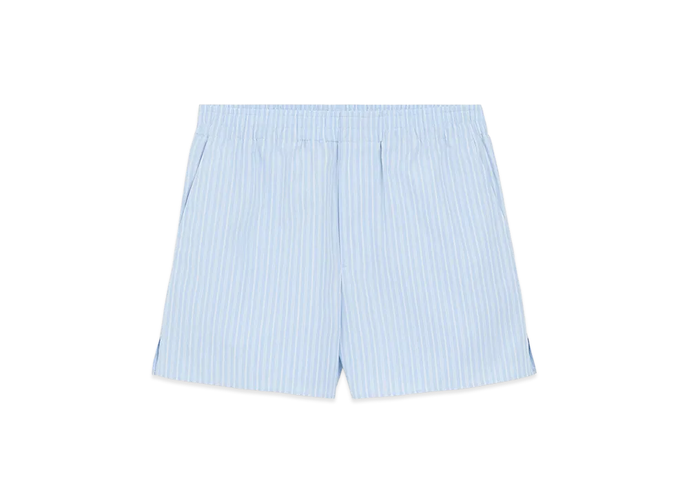 AMI PARIS Cotton Elasticated Shorts "Blue"