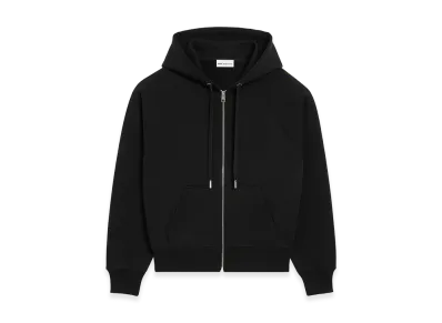 AMI PARIS Cotton Zipped Ami De Coeur Hoodie "Black"
