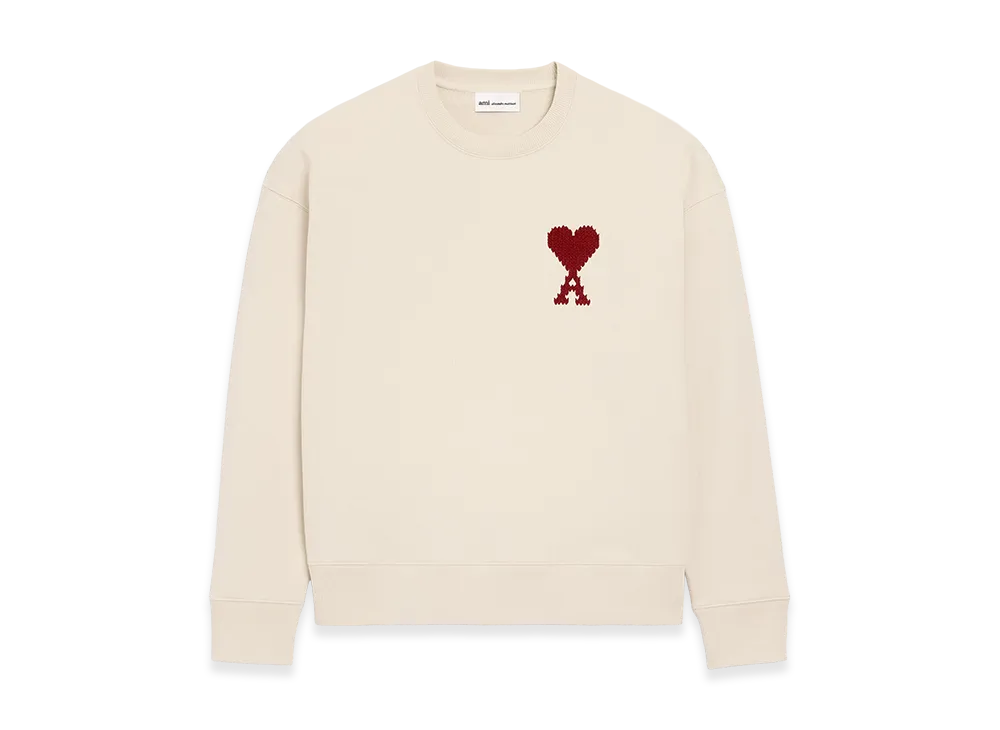AMI PARIS Cotton Ami De Coeur Embroidered Sweatshirt "White"