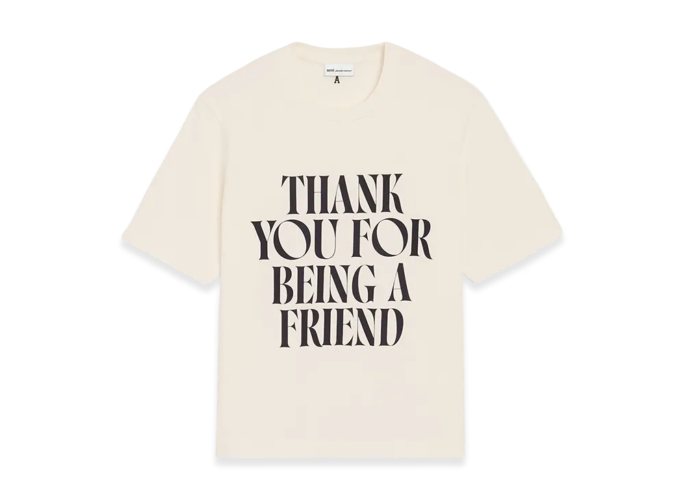 AMI PARIS Cotton Signature Print T-Shirt "White"
