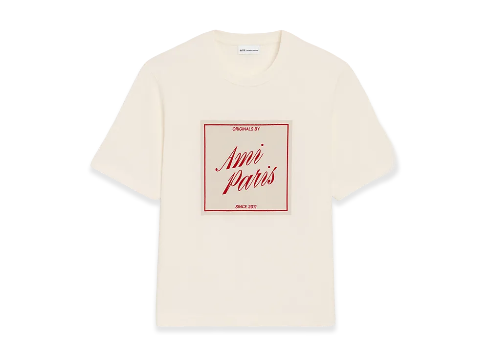 AMI PARIS Cotton Ami Paris Heritage Print T-Shirt "White"