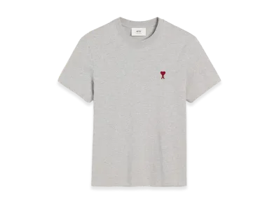 AMI PARIS Organic Cotton Jersey Ami de Coeur T-Shirt "Heather Ash Grey"
