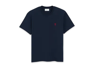 AMI PARIS Organic Cotton Jersey Ami de Coeur T-Shirt "Night Blue"