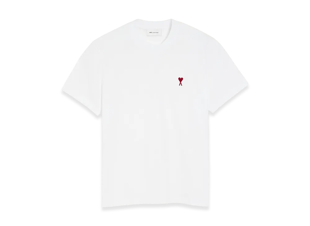 AMI PARIS Organic Cotton Jersey Ami de Coeur T-Shirt "White"